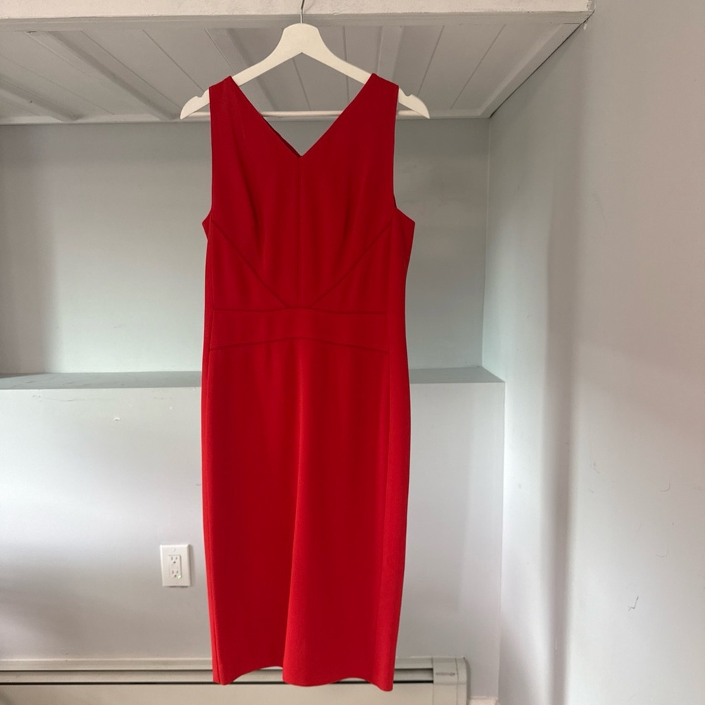 Narciso Rodriguez Vibrant Red/Blood Orange Midi Dress